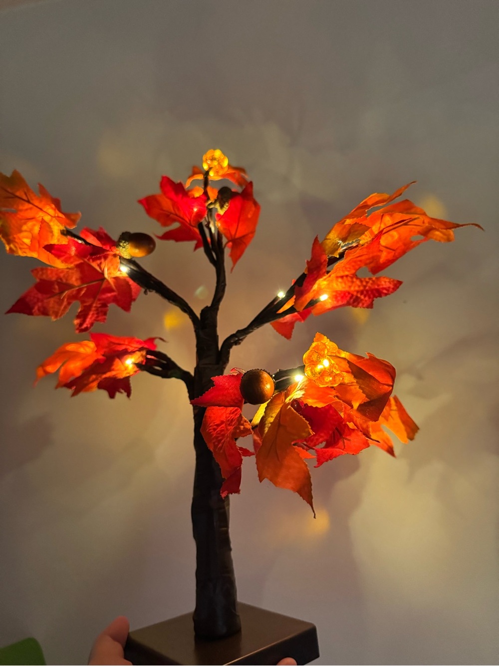 18” Autumn LED Maple Table Tree - Orange Fall Accent